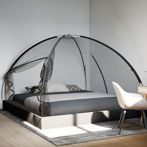 Myggenet med døre 200x200x135 cm trådnet sort