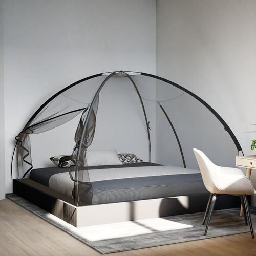 Myggenet med døre 200x200x135 cm trådnet sort