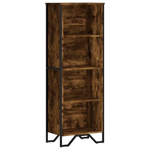 Bogreol 50x31x137,5 cm konstrueret træ røget egetræsfarve