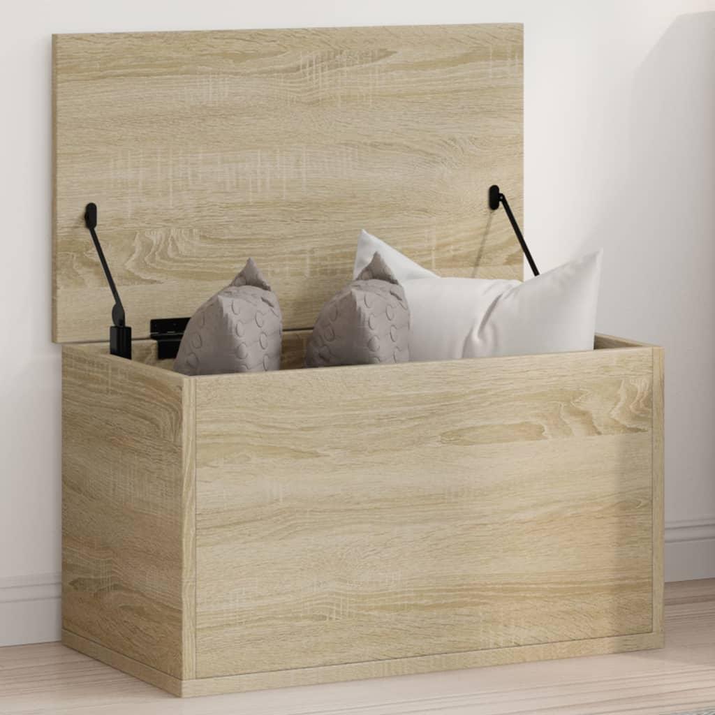 Opbevaringsboks 60x35x35 cm konstrueret træ sonoma-eg