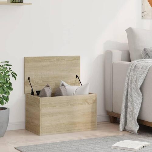 Opbevaringsboks 60x35x35 cm konstrueret træ sonoma-eg