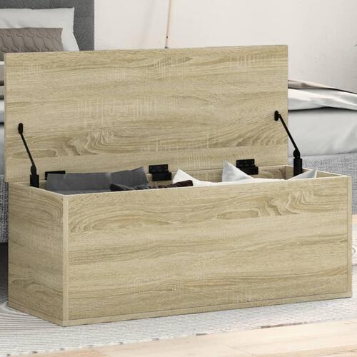 Opbevaringsboks 90x35x35 cm konstrueret træ sonoma-eg