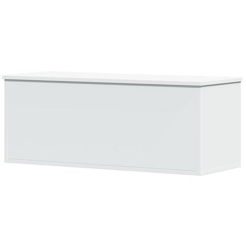 Opbevaringsboks 90x35x35 cm konstrueret træ hvid