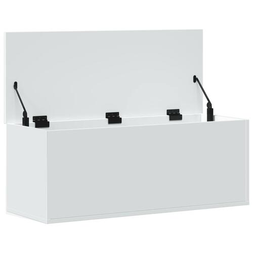 Opbevaringsboks 90x35x35 cm konstrueret træ hvid