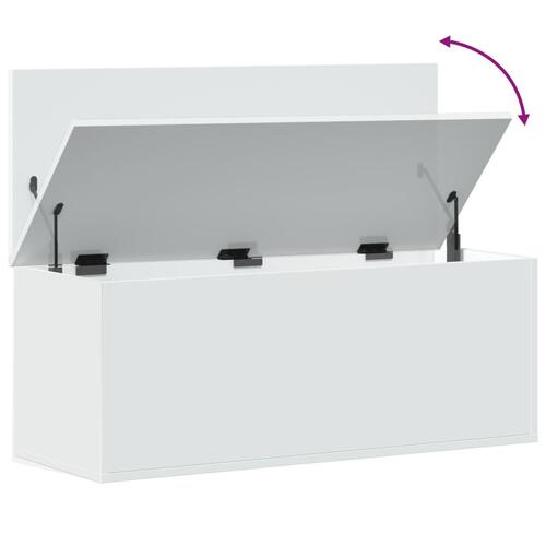 Opbevaringsboks 90x35x35 cm konstrueret træ hvid