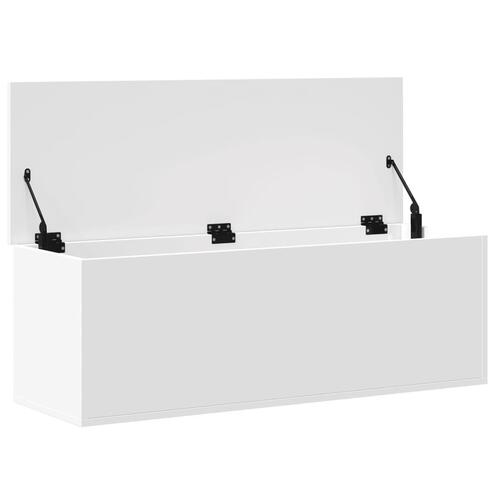 Opbevaringsboks 102x35x35 cm konstrueret træ hvid