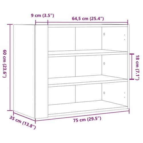 Vægskab 75x35x60 cm konstrueret træ sonoma-eg
