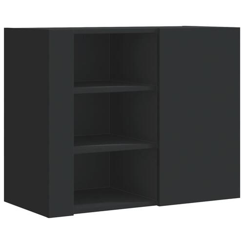 Vægskab 75x35x60 cm konstrueret træ sort