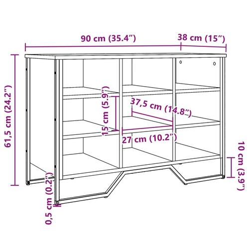 Skoreol 90x38x45,5 cm konstrueret træ sort