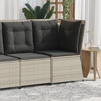 Hjørnemodul til havesofa med hynder polyrattan lysegrå
