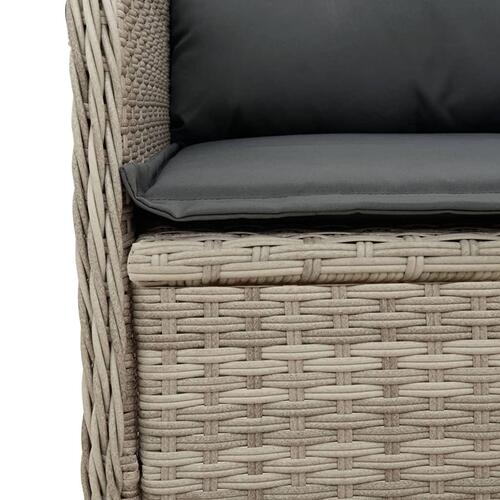 Hjørnemodul til havesofa med hynder polyrattan lysegrå