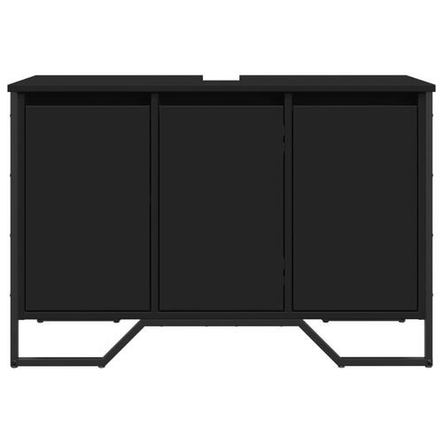 Underskab til håndvask 91x35x60 cm konstrueret træ sort