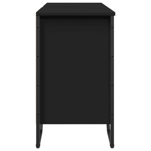 Underskab til håndvask 91x35x60 cm konstrueret træ sort