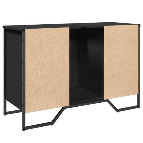 Underskab til håndvask 91x35x60 cm konstrueret træ sort