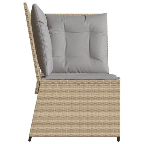 Hjørnemodul til havesofa med hynder polyrattan beige