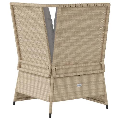 Hjørnemodul til havesofa med hynder polyrattan beige