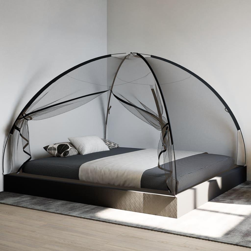 Myggenet med døre 200x180x135 cm trådnet sort