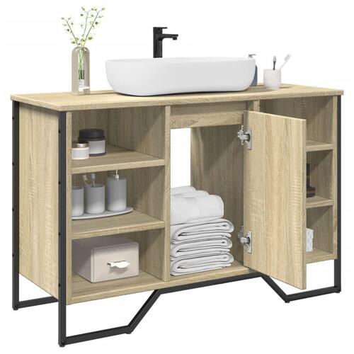 Underskab til håndvask 91x35x60 cm konstrueret træ sonoma-eg