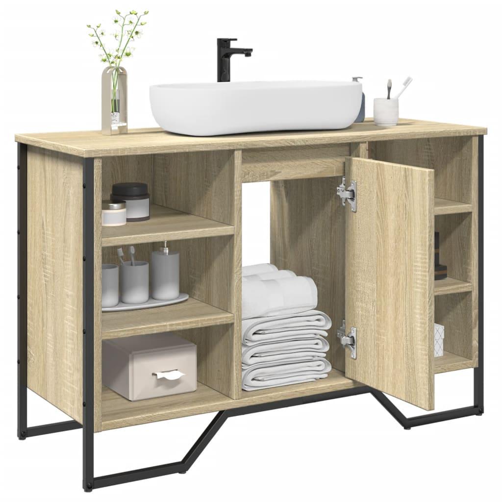 Underskab til håndvask 91x35x60 cm konstrueret træ sonoma-eg