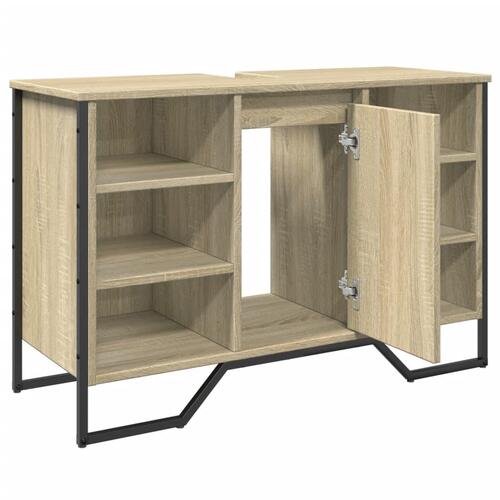 Underskab til håndvask 91x35x60 cm konstrueret træ sonoma-eg