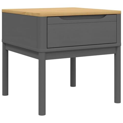 Lampebord FLORO 55x55x54 cm massivt fyrretræ grå
