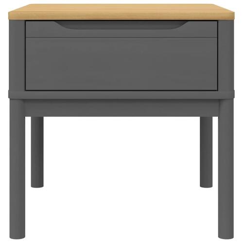 Lampebord FLORO 55x55x54 cm massivt fyrretræ grå