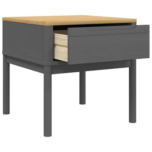Lampebord FLORO 55x55x54 cm massivt fyrretræ grå