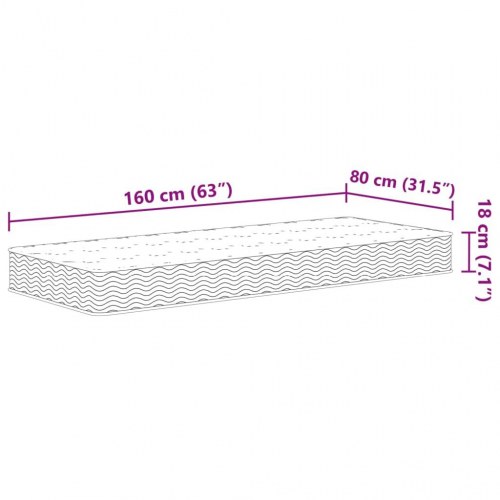 Springmadras med bonellfjedre 80 x 160 cm til børn - medium
