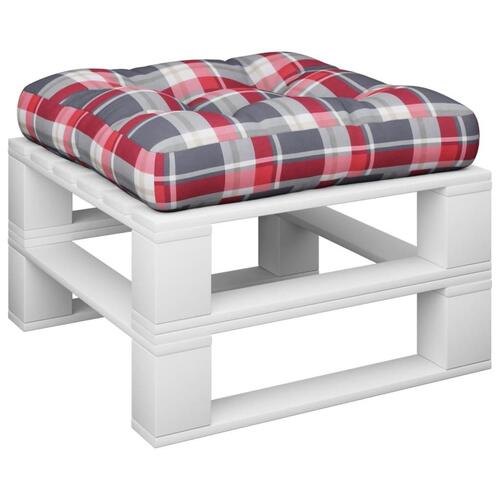 Pallehynde 58x58x10 cm stof rødternet