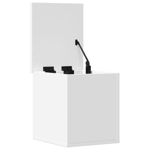 Opbevaringsboks 30x35x35 cm konstrueret træ hvid