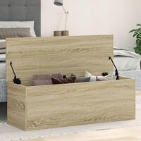Opbevaringsboks 102x35x35 cm konstrueret træ sonoma-eg