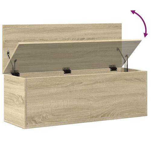 Opbevaringsboks 102x35x35 cm konstrueret træ sonoma-eg