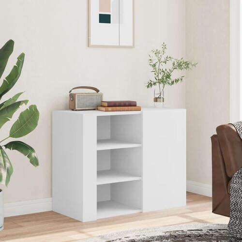 Vægskab 75x31x70 cm konstrueret træ hvid