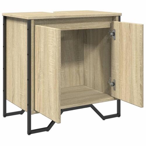 Underskab til håndvask 60x35x60 cm konstrueret træ sonoma-eg