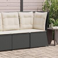 Hjørnemodul til havesofa med hynder polyrattan sort