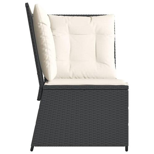 Hjørnemodul til havesofa med hynder polyrattan sort