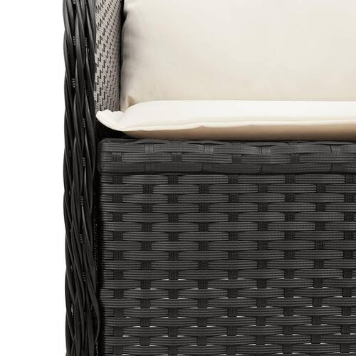 Hjørnemodul til havesofa med hynder polyrattan sort