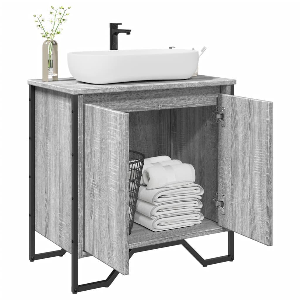Underskab til vask 60x35x60 cm konstrueret træ grå sonoma-eg
