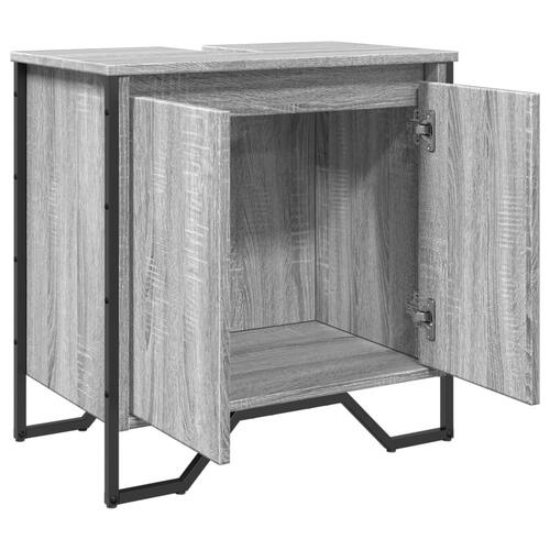 Underskab til vask 60x35x60 cm konstrueret træ grå sonoma-eg