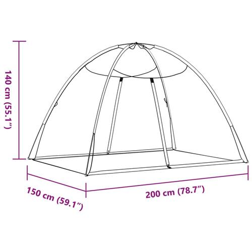 Myggenet med døre 200x150x140 cm trådnet sort