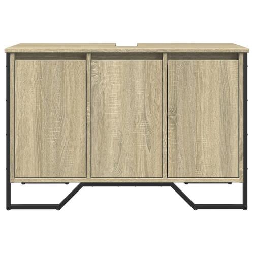 Underskab til håndvask 91x35x60 cm konstrueret træ sonoma-eg