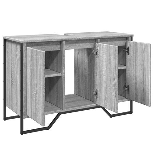 Underskab til vask 91x35x60 cm konstrueret træ grå sonoma-eg