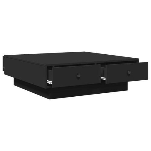 Sofabord 90x90x28 cm konstrueret træ sort