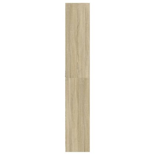 Skab med LED-lys 41,5x32,5x200 cm konstrueret træ sonoma-eg