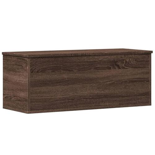 Opbevaringsboks 90x35x35 cm konstrueret træ brun egetræsfarve