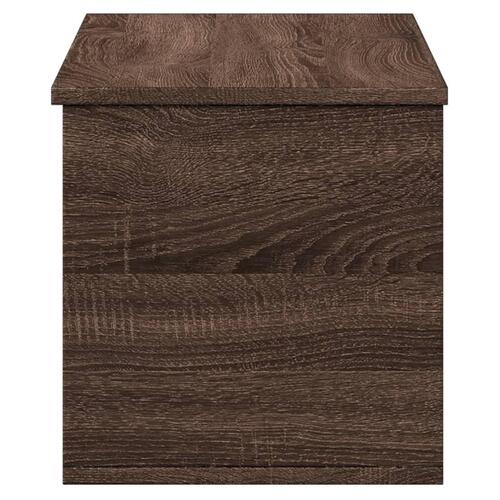Opbevaringsboks 90x35x35 cm konstrueret træ brun egetræsfarve