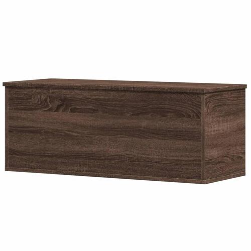 Opbevaringsboks 90x35x35 cm konstrueret træ brun egetræsfarve