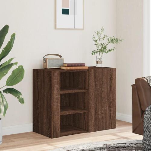 Vægskab 75x35x60 cm konstrueret træ brun egetræsfarve