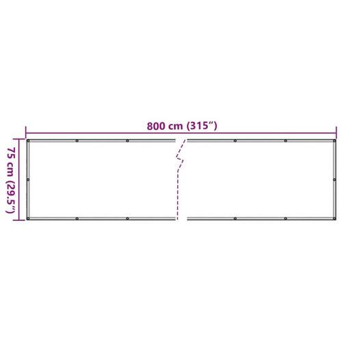 Haveafskærmning 800x75 cm PVC cremefarvet