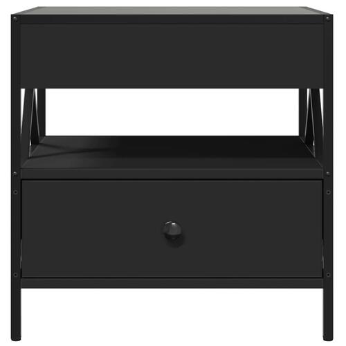 Sofabord med Infinity LED-lys 50x50x51 cm sort